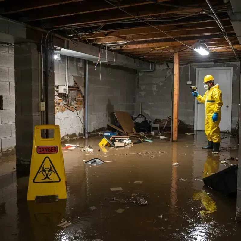 Flooded Basement Electrical Hazard in Alum Creek, WV Property