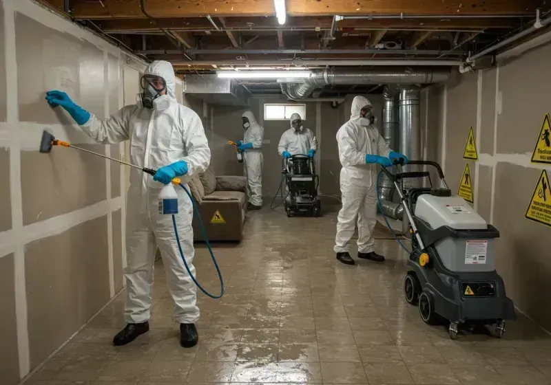 Basement Moisture Removal and Structural Drying process in Alum Creek, WV